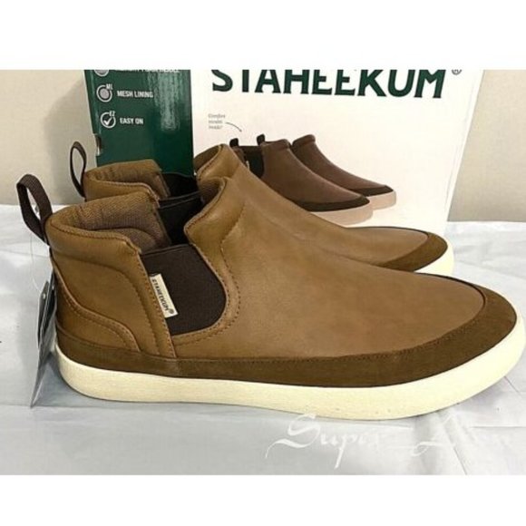 Staheekum Other - Staheekum Men's Memory Foam Mesh Lining Chelsea Shoes BROWN